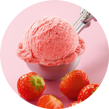 Kugel Erdbeer-Sorbet im Becher