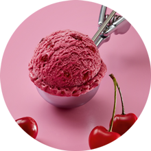 Kugel Sorbet Sauerkirsche im Becher