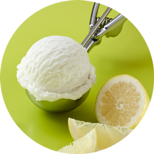 Kugel Sorbet Zitronen im Becher