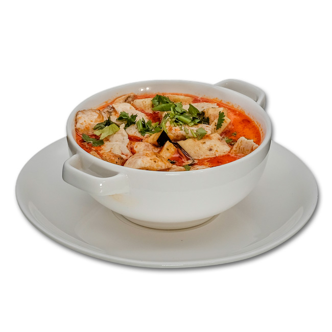 Kokos Suppe mit Tofu