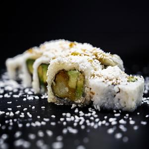 California Tempura Garnelen Honig Roll