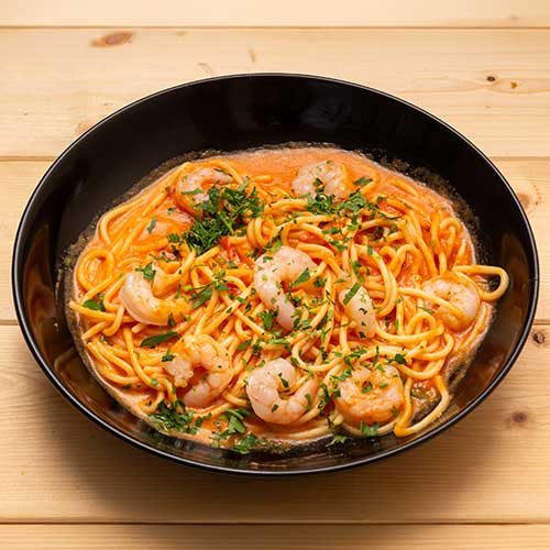 Pasta Scampi (leicht scharf)