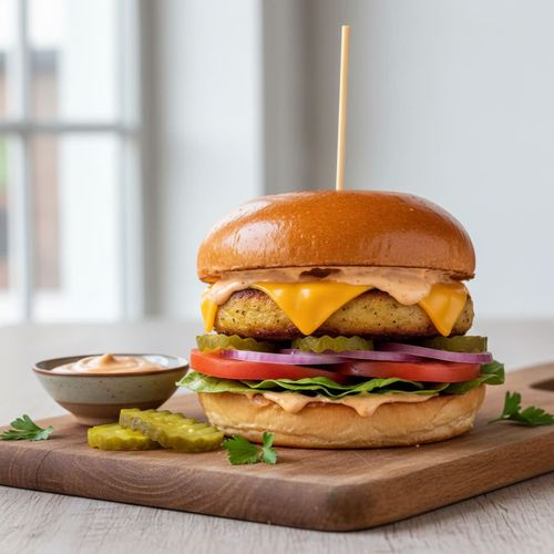 Cheeseburger Wangeri Maathai (vegetarisch)