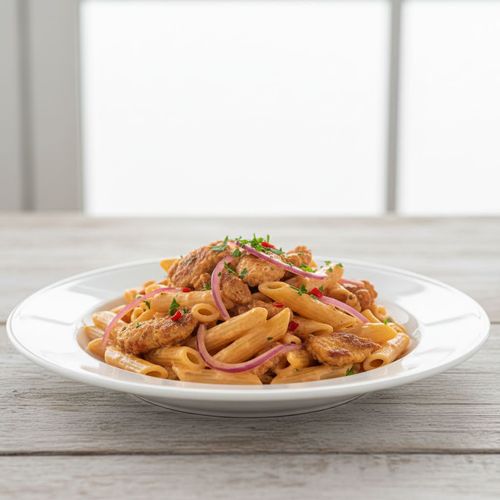 Penne mit Dönerfleisch (Drehspieß)