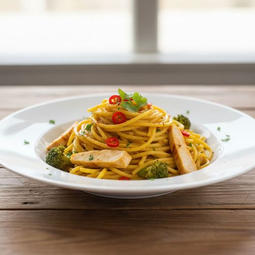 Spaghetti alla Curry Chicken (scharf)
