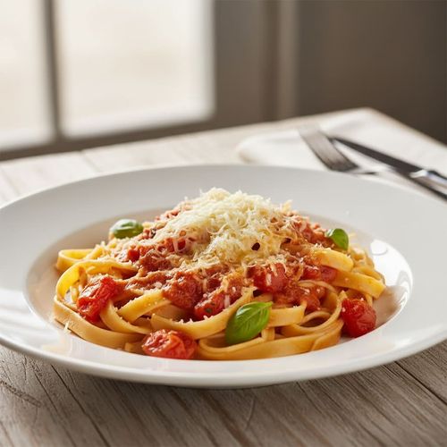 Tagliatelle mit saftigen Tomaten