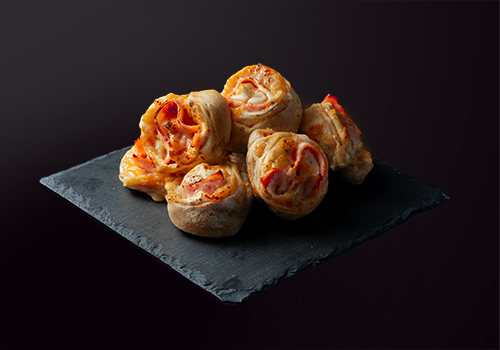 Gefüllte Pizzabrötchen mit Pute und Gouda-Käse, 8 Stück