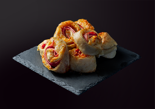 Gefüllte Pizzabrötchen mit Schinken und Gouda-Käse, 8 Stück