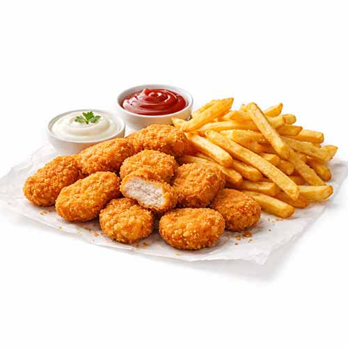 Chicken Nuggets mit Pommes frites