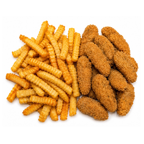 Vegan Nuggets mit Pommes frites