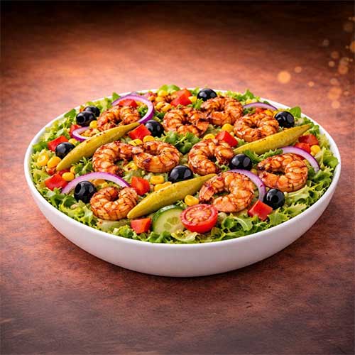 Rucola-Gemischter Salat mit gebratenem Garnele