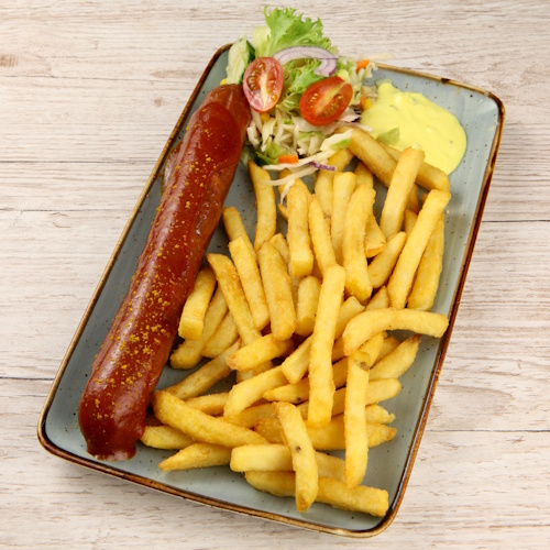 Currywurst mit Pommes frites spezial