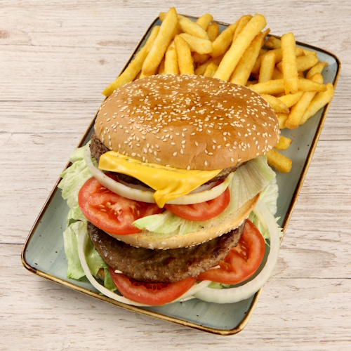 Godzilla Burger mit Pommes frites, 180 g