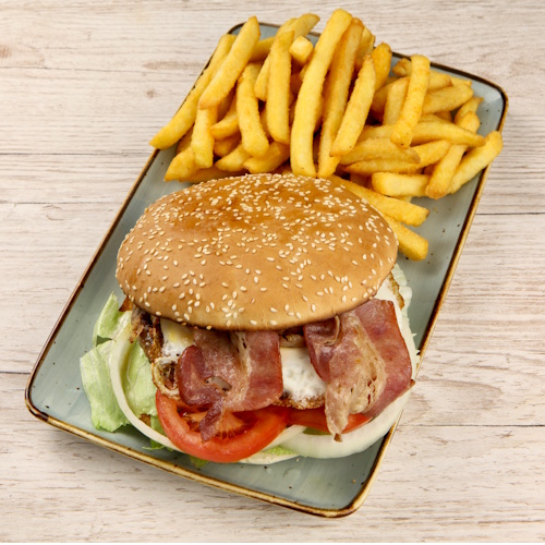 Sunshine Burger mit Pommes frites, 180 g