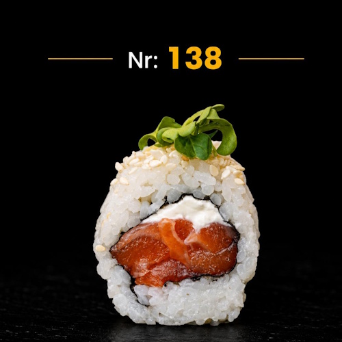 Salmon Vegan Inside Out Roll (vegetarisch), 8 Stück