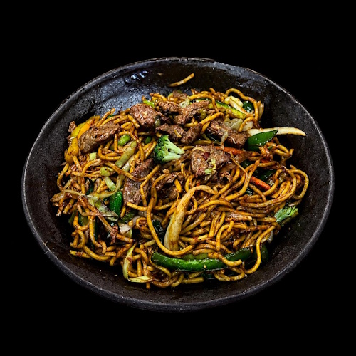 Bratnudeln mit Rindfleisch