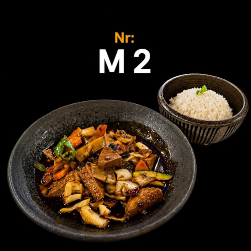 M2 - Mittagstisch - Hühnerfleisch mit Gemüsesäften (scharf)