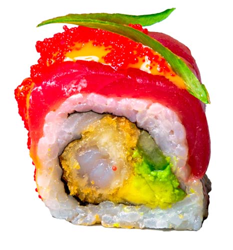 71: Inside Out Frittierte Garnele, Avocado, Gurke, 8 Stück