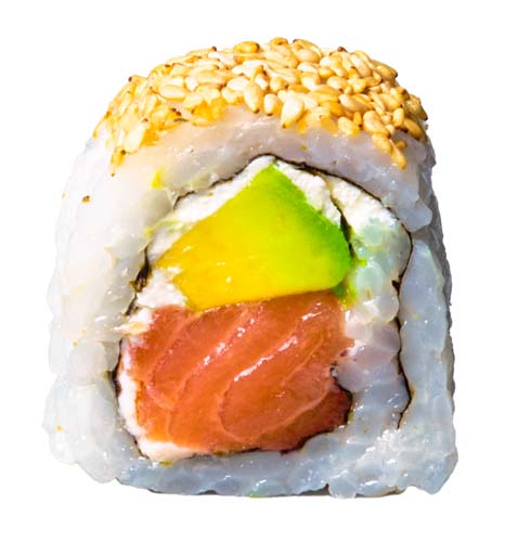 55: Inside Out Lachs, Frischkäse, Avocado, 8 Stück