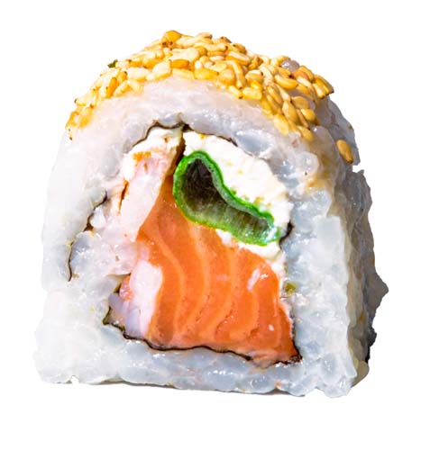 54: Inside Out Lachs, Frischkäse, Ebi, Lauchzwiebeln, 8 Stück