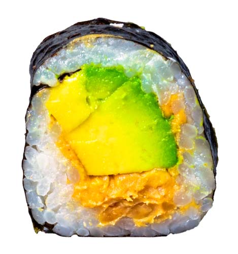 33: Maki Erdnuss, Avocado (vegetarisch, vegan), 8 Stück
