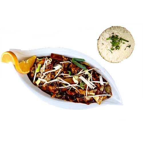 Hühner Chop Suey im Wok (scharf)