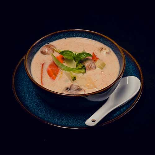 Kokos Suppe mit Tofu